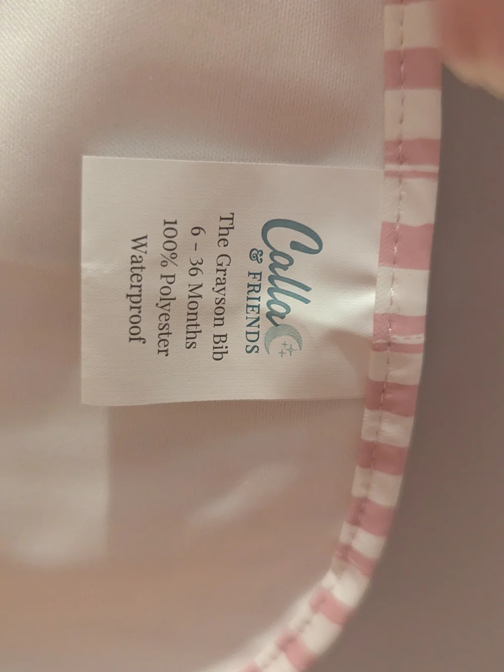 Calla & Friends Striped Pink & White Kids Bib